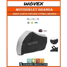 Özkaya Store Honda Forza 250 Ile Uyumlu Gri-Siyah Kombinasyonlu Topcase Uyumlu Su Geçirmez Motosiklet Brandası
