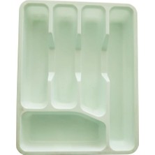 Özkaya Store Çekmece Içi Kaşıklık Düzenleyici – 5 Bölmeli Mutfak Çekmece Organizeri – Sağlam ve Hijyenik Plastik Çatal Bıçak Düzenleyici (Mint Yeşili)