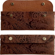 Özkaya Store El Yapımı Kalemlik Hakiki Deri, Deri Küçük Kalem Kutusu – Iş, Ofis, Okul Aksesuar Tutucu, Klasik ve Minimal El Yapımı Tasarım Vintage Kalemlik (Desenli Taba)