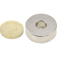 OEM Dünya Magnet Mıknatıs, Çap 30MM x Del.çapı 9mm x Kalınlık 10MM Güçlü Delikli Neodyum Mıknatıs