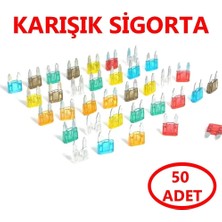 Özkaya Store 50'li Araç Mini Bıçak Sigorta 50 Adet Karışık Amperler