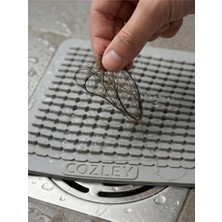 Özkaya Store 3'lü Kokulu Süzgeçli Banyo,mutfak,lavabo Gider Kapatıcı Kapak Mat Silikon Lavabo ve Yer Gider Kapatıcı Süzgeç - Kötü Koku Giderici Banyo ve Mutfak Gider Kapağı, Saç ve Atık Süzücü, Gri Renk