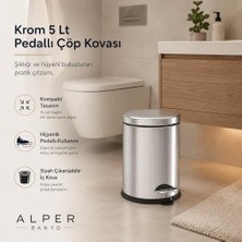 TeknoKapsül Krom 5 Lt Micro Pedallı Çöp Kovası