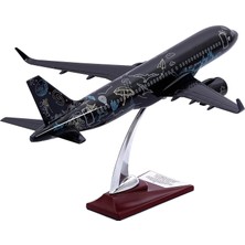 Özkaya Store Zekupp Airbus A320, 1/100 Thy Siyah Renk, Desenli Uçak Maketi (ZU-UCK0113)