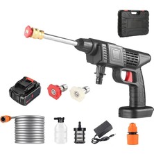 OEM 150WATT 48V Akülü Şarjlı Yüksek Basınçlı Oto Araba Bahçe Yıkama,temizleme Su Tabancası 5mt Hortumlu Köpüklü Aparatlı 1200 Rpm Filtreli Çantalı Oto Yıkama