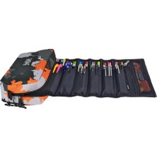 Özkaya Store Organızer Rulo Kalem Çantası (Turuncu Camoflora)
