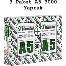 OEM Copier Bond A5 Fotokopi Kağıdı 3 Paket 1000 Yaprak x 3 Toplam 3000 Yaprak