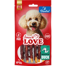 Euro Dog Glblseme Snack Love Köpek Ödülü Dental ve Eğitim Burgulu Çubuk Üzerine Sarılı Ördek Eti 10 cm 70 gr