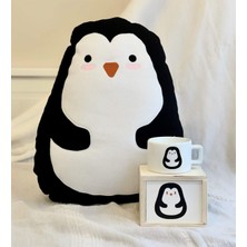 OEM Tatlı Penguen Tasarımlı Kutulu Kupa ve Yastık Set