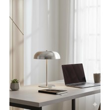 OEM Modern Dokunmatik Ayarlı LED Masa Lambası | Şarj Edilebilir &amp; Taşınabilir | Gold, Gümüş, Krem Seçenekleri (Gümüş)