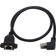 OEM 7747 RJ45 Dişi Erkek Uzatma 1.5m Dirsek Köşeli 90 Derece Panel Tipi Cat6 Montaj Kablosu(1.5 Metre)