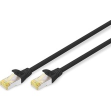 Özkaya Store Professional Cat 6 A S-Ftp Optik Ara Bağlantı Kablosu, Lszh, Awg 26/7, Bükülmüş Çift 1 M Siyah DK-1644-A-010/BL
