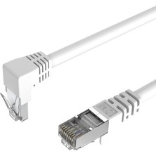 OEM Cat 6, S/ftp, 90° Açılı Dirsek Kablo, 1 Metre (Siyah)