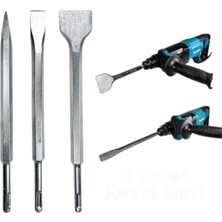 Brf Store Irmakxx Aee® 3 Parça Sds Plus Murç Keski Seti 250 mm | Sivri Murç + Dar Düz Keski + Geniş Yassı Kesk
