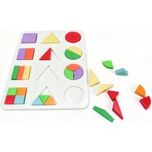 Brf Store Irmakxx 3D Baskı Geometrik Şekiller ve Kesirler Eğitim Seti - Renkli Şekil Eşleştirme Puzzle, Montes