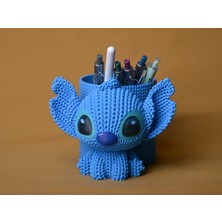 Brf Store Irmakxx Knitted Kalemlik – 3D Baskı Sevimli Karakterli Masaüstü Kalem Organizeri-Mavi