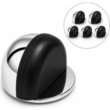 Brf Store Irmakxx Yarımay Yapışkanlı Kapı Kolu Stoperi, Metal Kapı Tamponu, Koruyucu Kapı Durdurucu (5, Krom)