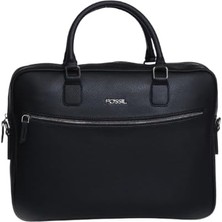 Brf Store Irmakxx Fossil 2038 Vegan Deri Laptop Çantası Evrak Çantası Unisex Şık Tasarım Siyah
