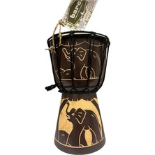 Brf Store Irmakxx Barc Otantik Ahşap Djembe Davul, 25 Cm, Mahoni Ağacı ve Keçi Derisi, El Yapımı Bali Endonezy