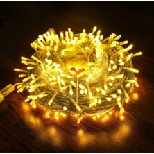 OEM Mr 10 Metre 100 LED Fişli Eklemeli Renkli Sarı LED Aydınlatma Yılbaşı Düğün Nişan (Gün Işığı Şeffaf)