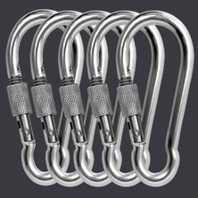 Brf Store Irmakxx BADEM10 Karabina Kilitli 6 mm Yaylı Kanca Paslanmaz Çelik Kilit Tırmanma Olta Kamp Ekipmanla