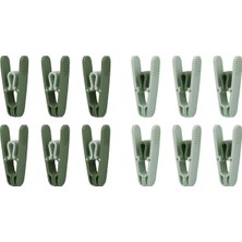 Brf Store Irmakxx Çamaşır Mandalı, Yaysız Plastik, Paslanmaz, Dayanıklı, Renkli, 12 Adet (12, Açık Yeşil - Koy