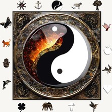 NC Puzzles Ying Yang Tasarımlı Özel Figürlü Ahşap Puzzle - Yapboz, 39 cm,  Özel Ahşap Kutusunda