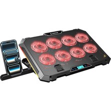 Brf Store Irmakxx Rampage S51 Icevolt Siyah Rgb Işıklı 8 Fanlı LCD Göstergeli 16 Kadar Yükselebilen Notebook S