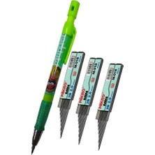 OEM 2.0 mm Kalın Uçlu Versatil Kalem Yeşil Renk 1 Adet ve 2.0 mm Kalın Uç Kırmızı 3 Adet Kalın Uçlu Mekanik Kalem