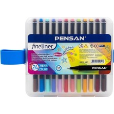 Özkaya Store Fineliner Kalem 24 Renk Plastik Kutu 0.4mm Keçe Uçlu Kalem 1 Paket Pensan Fineliner 6500HP 0.4mm Keçe Uçlu Kalem