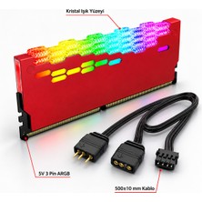 Exem Shop Kristal Argb Ram Soğutucu Kılıfı Kırmızı Renk