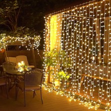 Özkaya Store 8 Fonksiyonlu Saçak LED Sarkıt 2x2 Metre Eklenebilir Süsleme 180 Işık Yılbaşı