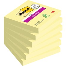 Özkaya Store Super Sticky Notes Kanarya Sarısı, 6 Bloklu Paket, Blok Başına 90 Yaprak, 76 mm x 76 Mm, Renk: Sarı - Notlar, Yapılacaklar Listeleri ve Hatıralar Için Ekstra Güçlü Yapışkan Not Kağıdı
