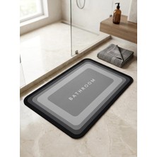 OEM Banyo Paspası Süper Su Emici Kaymaz Tabanlı Dikdörtgen Diatomit Paspas 60X40CM Gri