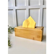 Özkaya Store Bambu Peçetelik, 23 cm Masaüstü Peçete Kutusu, Bambu Kağıt Mendil Kutusu Kahverengi 23 x 13