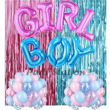 Özkaya Store Cinsiyet Belirleme Partisi Kız Mı Erkek Mi Konsept Balon Süsleme Set Gender Party Girl Or Boy