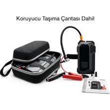 Özkaya Store 4 In 1 Akıllı Oto Akü Takviye Cihazı, 16000MAH, 12V Dizel/benzinli Araçlar Için, Hava Kompresörü, El Feneri, Powerbank