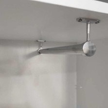 OEM Dolap Içi (30 Cm) Krom Yuvarlak Askı Borusu(Askı Borusu +Flanş+Vida)