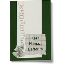 Özkaya Store Kaza Namazı Defterim, Islami Namaz Takip Defteri, Çizgili Tasarım, Çiçek Desenli