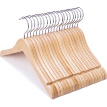 OEM Gençler Preteen Büyük Çocuklar Ahşap Elbise Askıları 30 cm Ahşap Elbise Gömlek Ceket Askıları Anti-Pas Kancalı (20'li Paket Doğal)