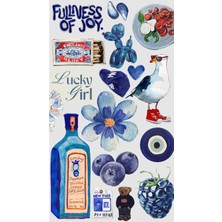 Özkaya Store Lucky Girl Retro Laptop Tablet Telefon Ajanda Bullet Journal Motor Sticker -Suya Dayanıklı Etiket