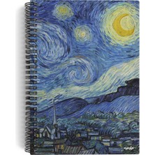 OEM Vincent Van Gogh/the Starry NIGHT,1889 | Spiralli Defter 02 | A5 | Çizgisiz | 100 Sayfa | Sanat