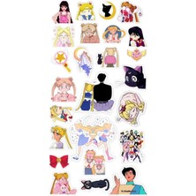 OEM Sailor Moon Sticker Laptop Tablet Telefon Ajanda Bullet Journal Motor Sticker Suya Dayanıklı