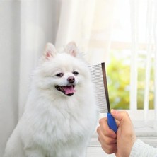 OEM Bakgelal Tüy Açıcı Kedi Köpek Tarağı Tek Taraflı Metal Dişli Evcil Hayvan Bakım Fırçası
