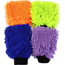 Özkaya Store 4 Set Su Geçirmez Mikrofiber Yıkama Eldiveni, Araç Yıkama Eldiveni, Temizleme Bezi, Temizlik Bezi, Araç Bakımı, Parlatma Eldiveni, Bakım Eldiveni, Araba Yıkama, Motosiklet, 21 x 16 Cm, 4 Renk