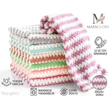 OEM Çok Amaçlı Mikrofiber Temizlik Bezi Seti - 3'lü Paket, Yüksek Emici, Iz ve Tüy Bırakmayan Mutfak, Cam ve Araç Kurulama Havlusu (Dalgalı Doku, Çok Renkli)