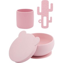 Mini Bardak Pinky Pink, Kapaklı Kase, Diş Kaşıyıcı Seti