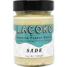 Laçoko 320 Gram Şekersiz, Katkısız, Glutensiz, Vegan, Doğal Az Kavrulmuş (Çiğ) Yer Fıstı�
