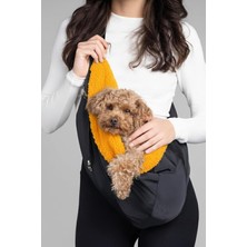 Peluş Astarlı Köpek Ana Kucağı Çanta Siyah