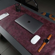Jersey Lüks Deri Masa Pedi - Hakiki Dana Derisi Kaymaz Masa Matı 91X48CM & 37X80CM Büyük Mouse P